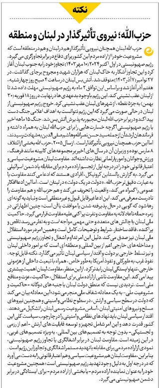 حزبالله؛ نیروی تأثیرگذار در لبنان و منطقه