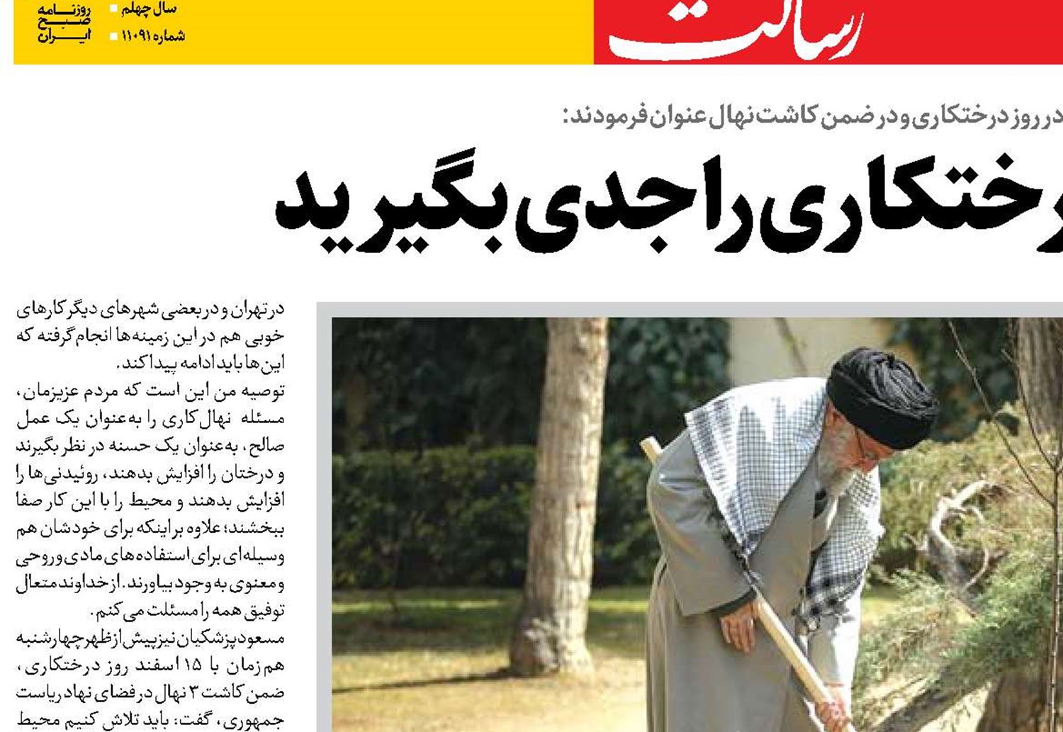  نهضت ملی درختکاری را جدی بگیرید