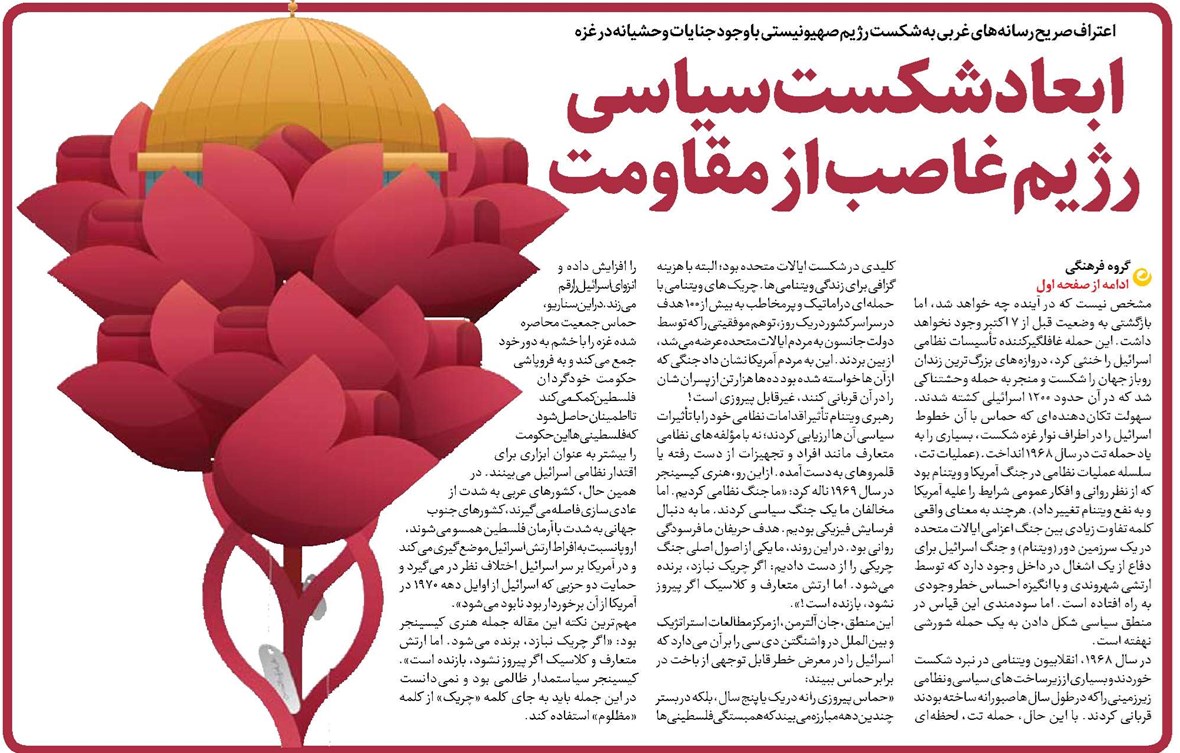 ابعاد شکست سیاسی رژیم غاصب از مقاومت