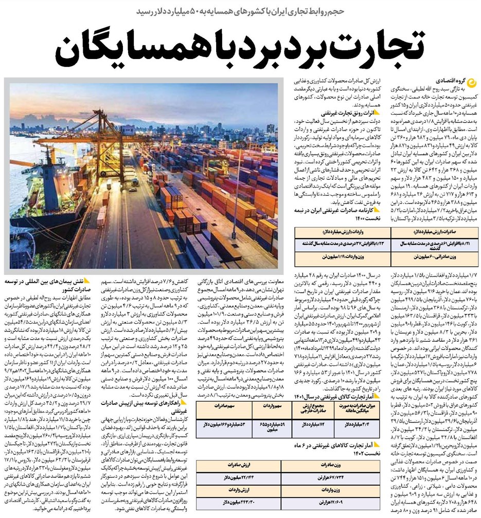 تجارت برد برد با همسایگان