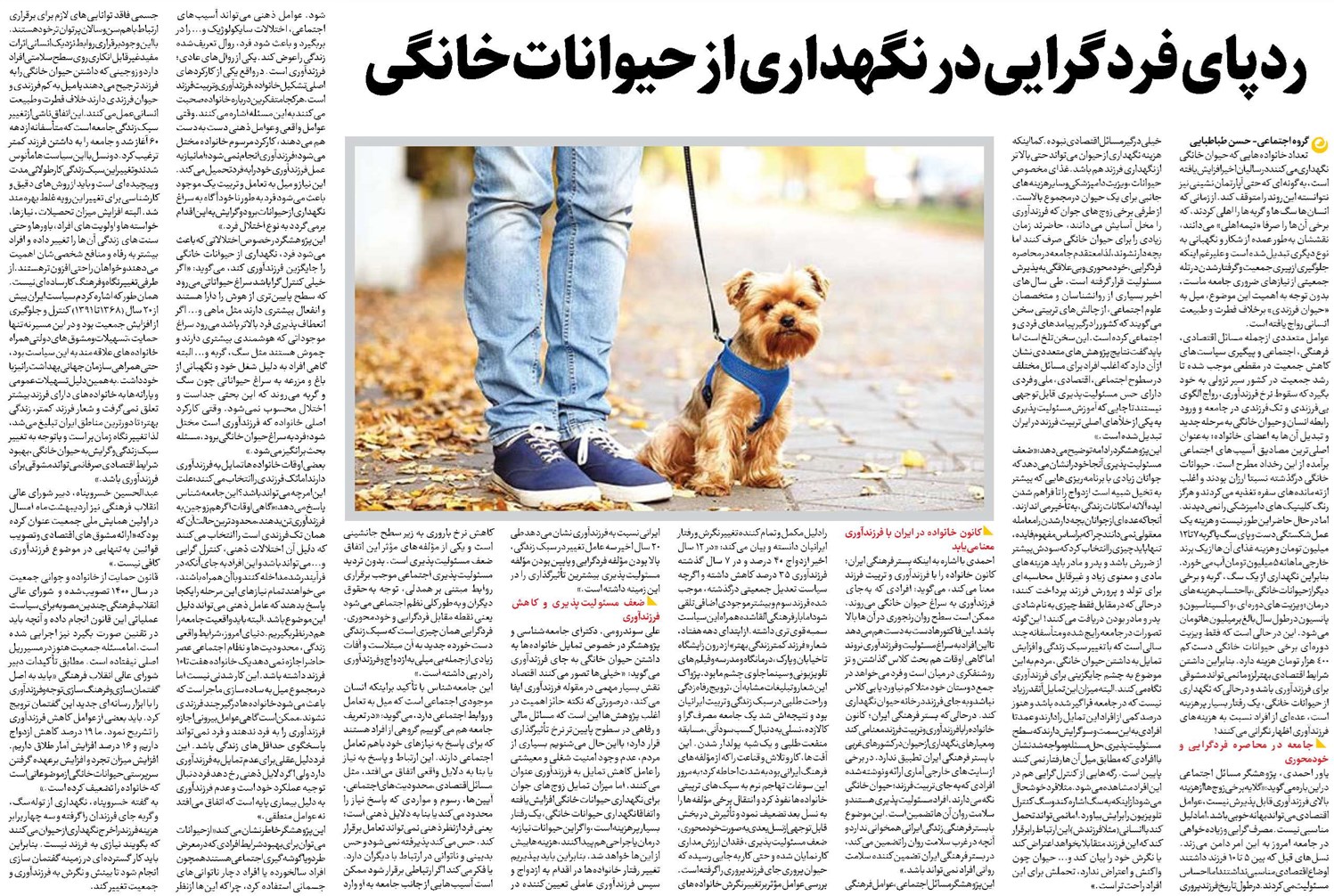ردپای فردگرایی در نگهداری از حیوانات خانگی