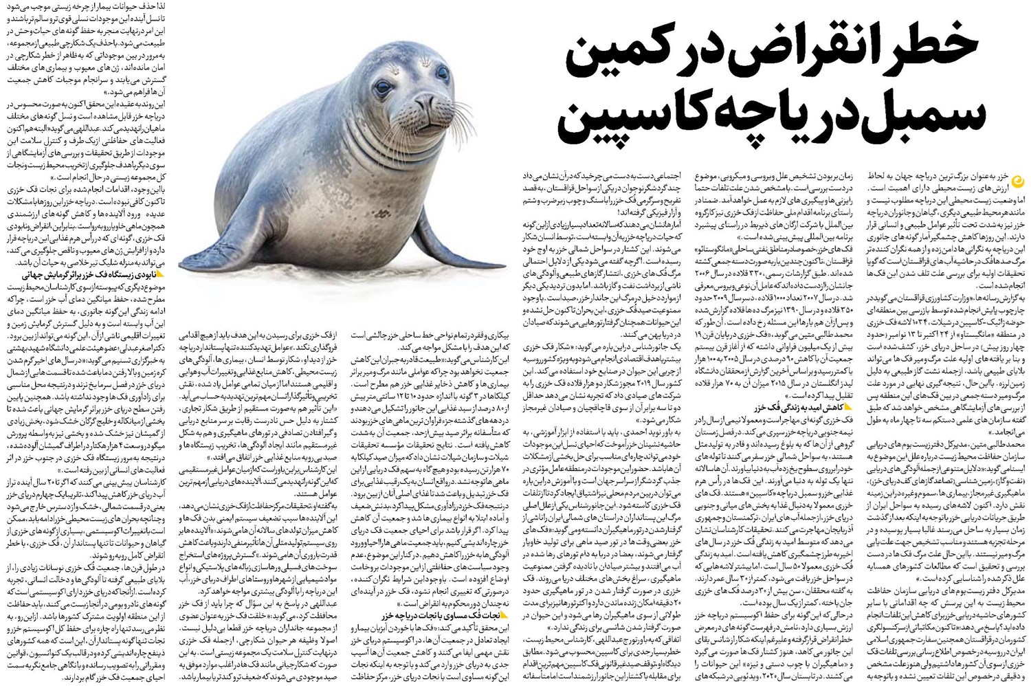 خطر انقراض در کمین سمبل دریاچه کاسپین
