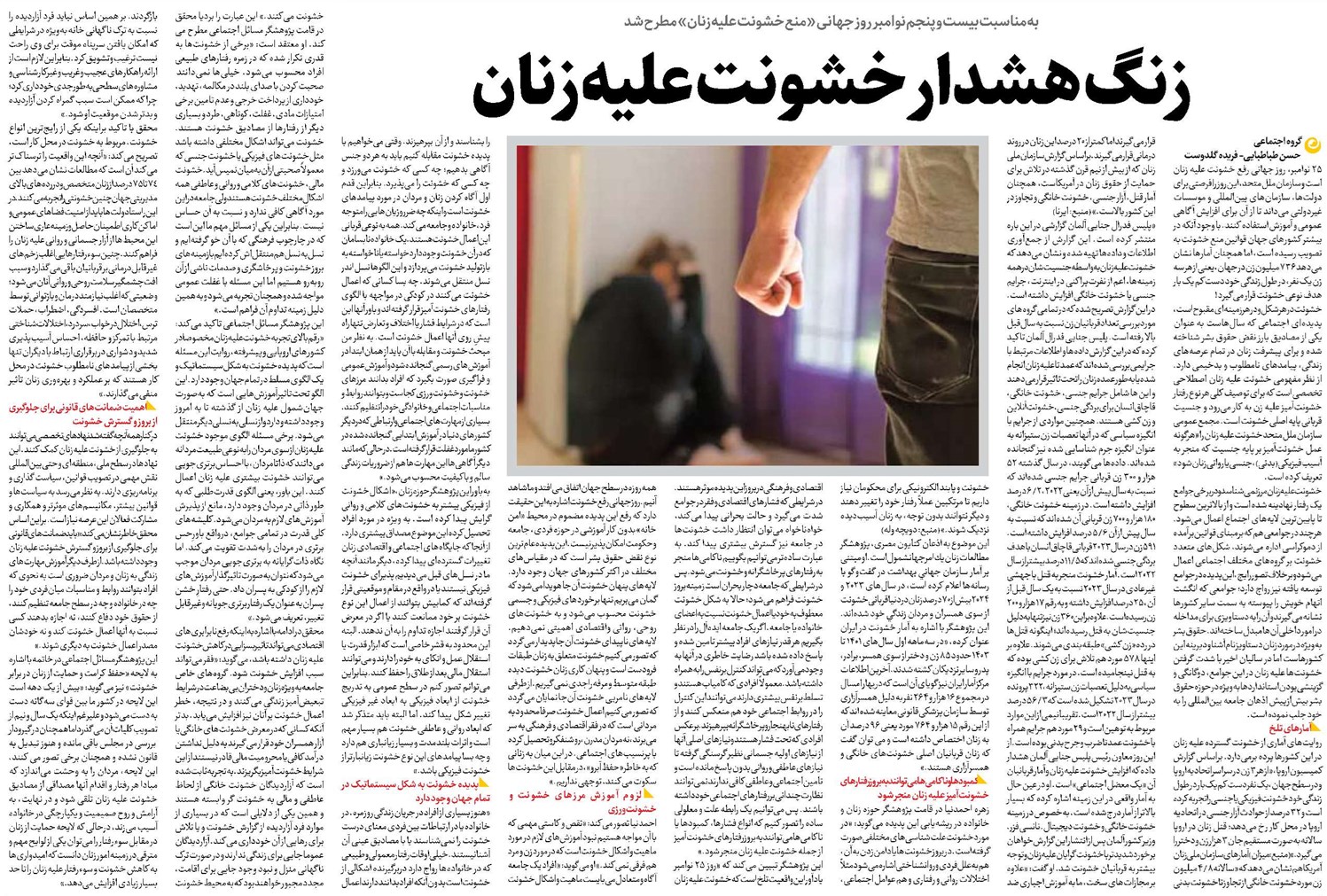 زنگ هشدار خشونت علیه زنان