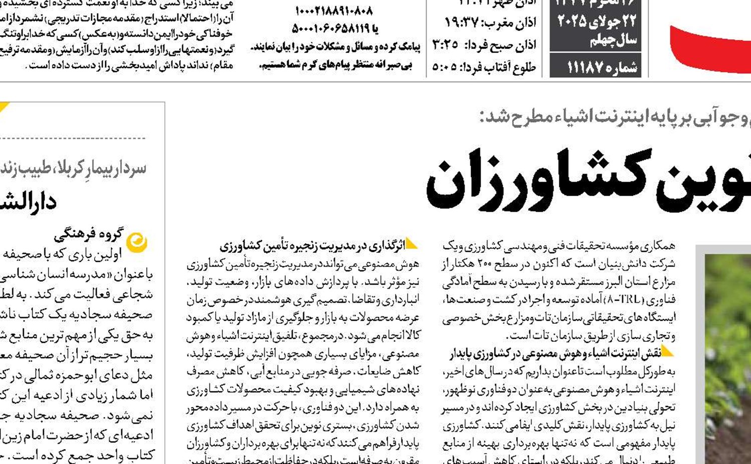 هوش مصنوعی، یار نوین کشاورزان