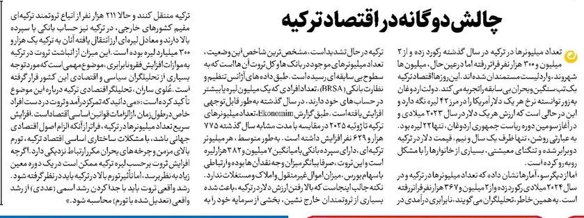چالش دوگانه در اقتصاد ترکیه