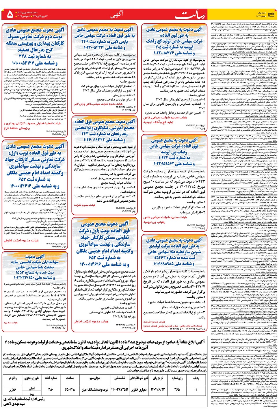 روزنامه تاریخ ۲۶ شهریور ۱۴۰۴