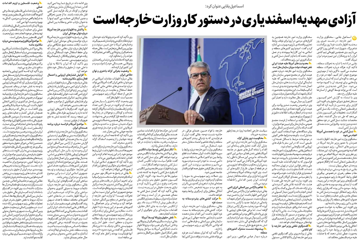 آزادی مهدیه اسفندیاری در دستور کار وزارت خارجه است