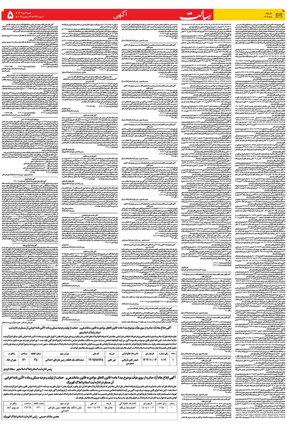 روزنامه تاریخ ۷ دی ۱۴۰۴